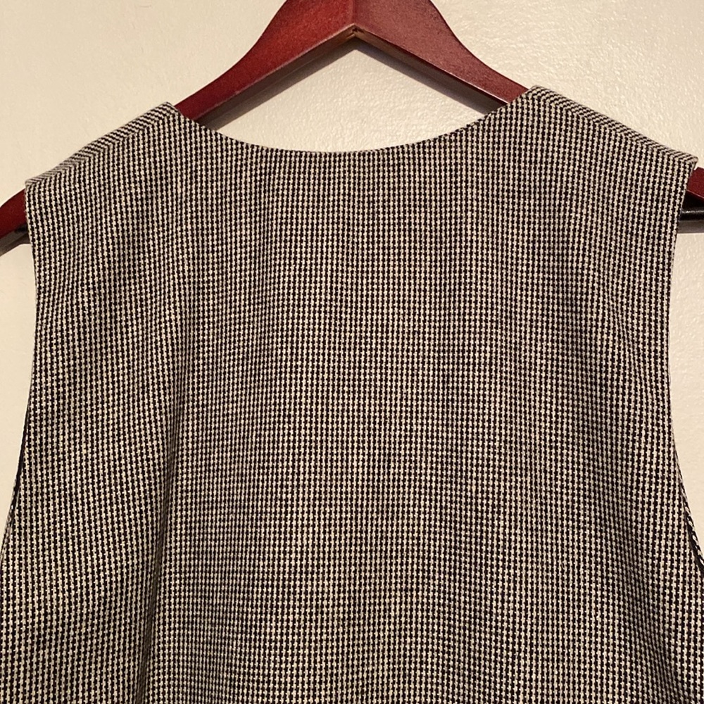 Joan Leslie Vintage Black  & White Houndstooth Wool Button-Down Dress size 12 - Picture 7 of 12